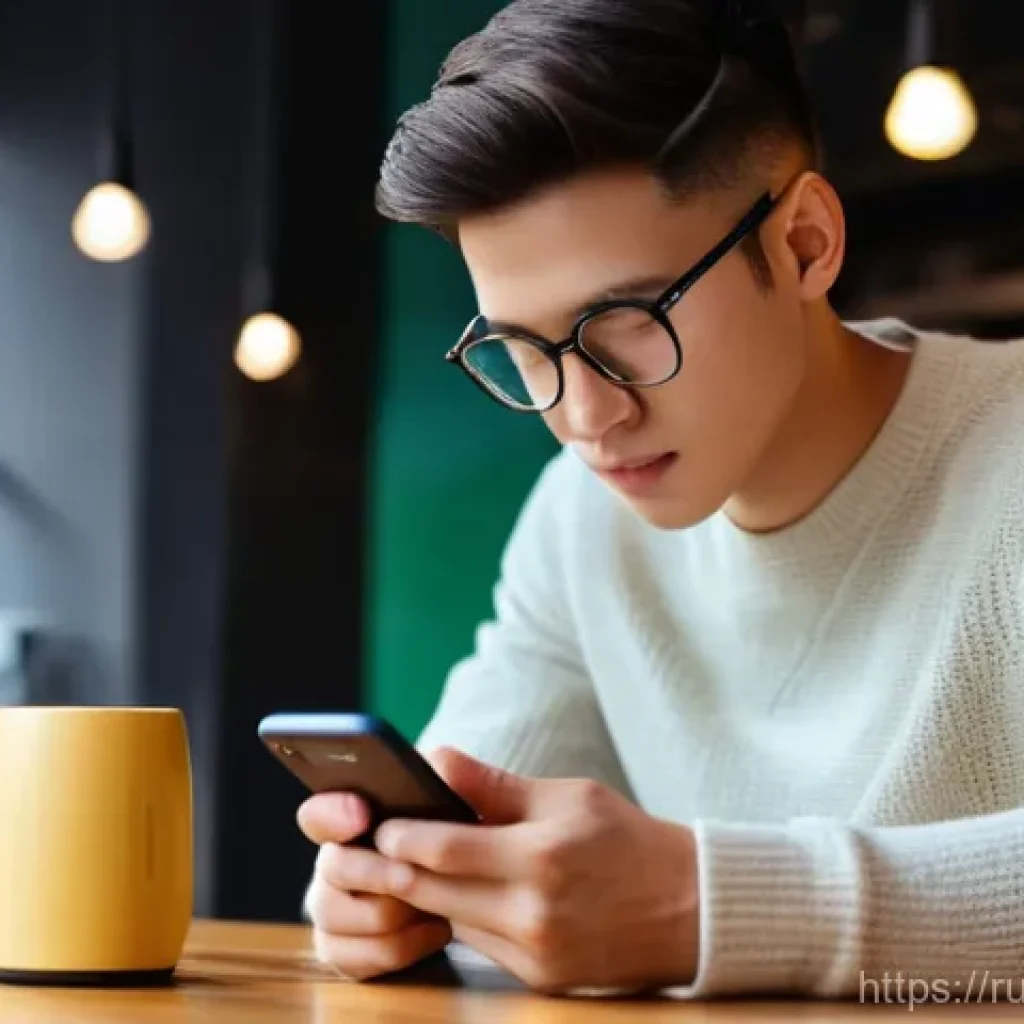 전자제품 중고 거래 팁 - **Prompt: Diligent Smartphone Inspection**
"A photorealistic close-up of a young adult, gender-n...