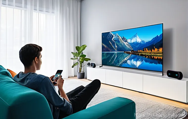 홈시어터 시스템 구성 - **Prompt 1: Immersive Cinematic Experience**
"A group of diverse friends, aged 20-35, are comfor... 홈시어터 시스템 구성 - **Prompt 1: Immersive Cinematic Experience**
"A group of diverse friends, aged 20-35, are comfor...